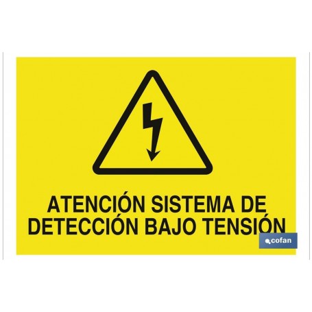 ▷ Cartel Atención sistema de detección bajo tensión | Ferreidea