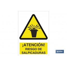 ▷ Señal ¡Atención! riesgo de salpicaduras | Ferreidea