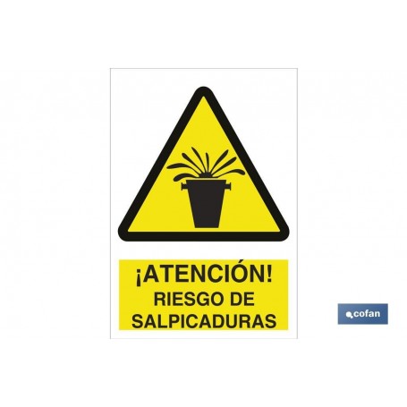 ▷ Señal ¡Atención! riesgo de salpicaduras | Ferreidea