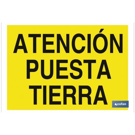 ▷ Cartel Atención puesta tierra | Ferreidea