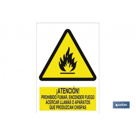 ▷ Señal Atención, no encender fuego, llamas o chispas | Ferreidea