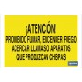 ▷ Cartel Atención, no encender fuego, llamas o chispas | Ferreidea