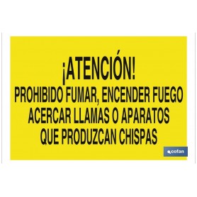 ▷ Cartel Atención, no encender fuego, llamas o chispas | Ferreidea