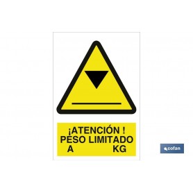 ▷ Señal Atención peso limitado a...............Kg | Ferreidea