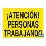 ▷ Cartel ¡Atención! personas trabajando | Ferreidea