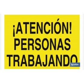 ▷ Cartel ¡Atención! personas trabajando | Ferreidea