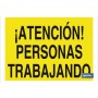 ▷ Cartel ¡Atención! personas trabajando | Ferreidea