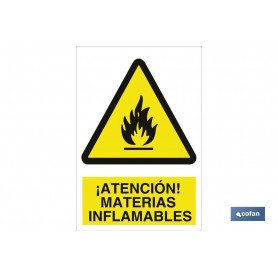 ▷ Cartel ¡Atención! materias inflamables | Ferreidea