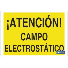▷ Cartel ¡Atención! campo electroestático | Ferreidea
