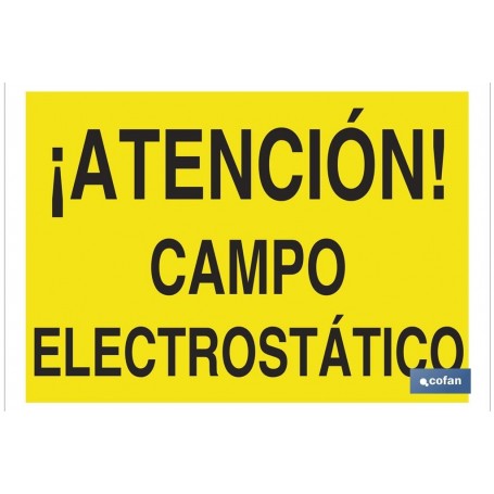 ▷ Cartel ¡Atención! campo electroestático | Ferreidea