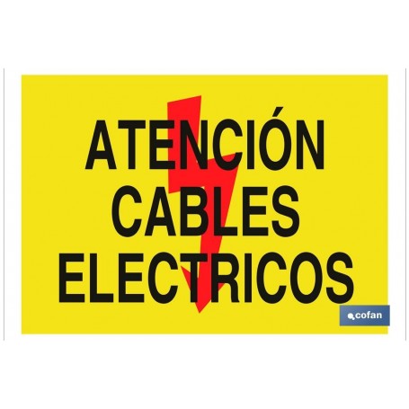 ▷ Cartel Atención cables eléctricos | Ferreidea