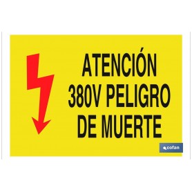 ▷ Cartel Atención 380V peligro de muerte | Ferreidea