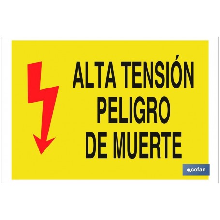 ▷ Cartel Alta tensión peligro de muerte Pictograma y Texto | Ferreidea