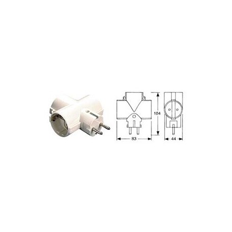 Comprar Adaptador 3 Tomas Bipolar 16A. G-186 Solera 222051 al Mejor Precio