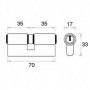 Comprar Bombillo Cerradura Rk-70Mm. 35X35-15 Niquel Fac 71638 al Mejor Precio
