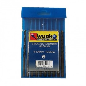 Comprar Broca Acero Hss 5,25 Mm Afiladas Caja 10 Wurko 48127 al Mejor Precio