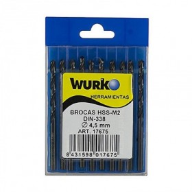 Comprar Brocas Acero Hss 4,5 Mm Afiladas Caja 10 Wurko 48108 al Mejor Precio