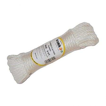 Comprar Cuerda Plastico 4 Mm Blanca Rollo 5M Wurko 94069 al Mejor Precio