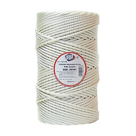 Comprar Cuerda Trenzada Nylon 6 Mm Blanca Rollo 200M Wurko 94106 al Mejor Precio