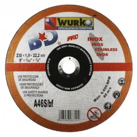 Comprar Disco Abrasivo 230X2X22 Corte Acero Inox Wurko 17057 al Mejor Precio