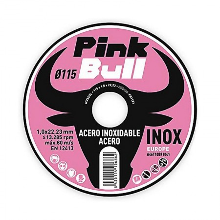 Comprar Discos Corte Inoxidable 115X1X22,23 Lata 10 Uds Pink Bull 18521 al Mejor Precio