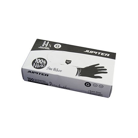Comprar Guante Nitrilo Desechable Negro T-8 Sin Polvo C-100 Jupiter 153067 al Mejor Precio