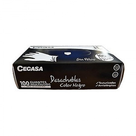 Comprar Guante Nitrilo Desechable Negro T7-7.5 Sin Polvo C-100 Cegasa 153064 al Mejor Precio