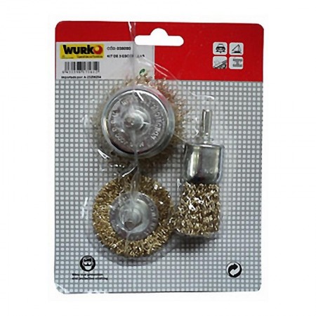 Comprar Kit 3 Escobillas Acero D83570 Blister Wurko 38090 al Mejor Precio