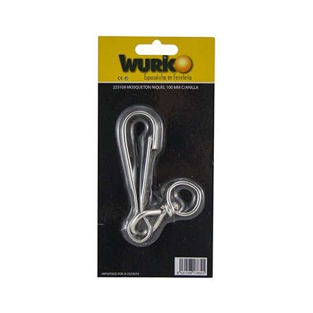 Comprar Mosqueton Niquel 60 Mm Con Anilla Blister Wurko 225105 al Mejor Precio