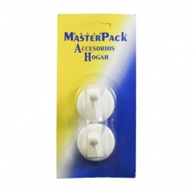Comprar Percha Adhesiva Blanca Plastico Blister 2 Masterpack 400515 al Mejor Precio