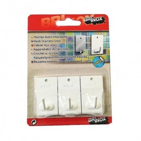 Comprar Percha Mediana Adhesiva Blanca Blist-3 Brinox 220415 al Mejor Precio