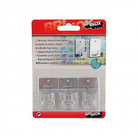 Comprar Percha Mediana Adhesiva Inox 7026 Blist-3 Brinox 220416 al Mejor Precio