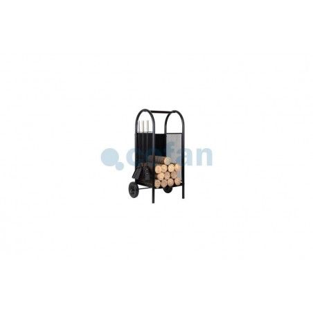 ▷ LEÑERO CON RUEDAS Y ACCESORIOS CHIMENEA | Ferreidea