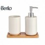 Comprar Accesorios Baño Loza Madera 3 Piezas Juego Berilo 15087 al Mejor Precio