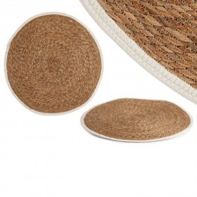 Comprar Alfombra Natural Borde Blanco 100 Cm  Giftdecor 22066 al Mejor Precio