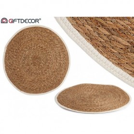 Comprar Alfombra Natural Borde Blanco 80 Cm  Giftdecor 22065 al Mejor Precio