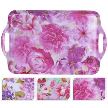 Comprar Bandeja Melamina Asas Flores 48X30Cm  Importacion 20103 al Mejor Precio