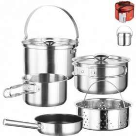 Comprar Bateria Kamp 5 Piezas + 2 Tapas + Bolsa  Inoxibar 171062 al Mejor Precio
