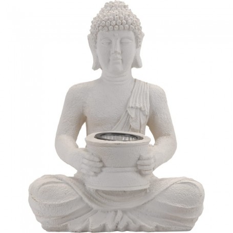 Comprar Buda Luz Solar 22X31 Cm Blanco  Importacion 143024 al Mejor Precio