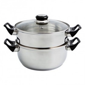 Comprar Cacerola Vapor Inoxidable Tapa Vidrio 22 Cm  Quid 1507 al Mejor Precio