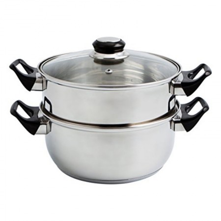 Comprar Cacerola Vapor Inoxidable Tapa Vidrio 22 Cm  Quid 1507 al Mejor Precio