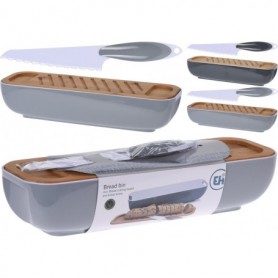 Comprar Caja + Tabla Bambu + Cuchillo Pan 40 Cm  Excellent 24020 al Mejor Precio