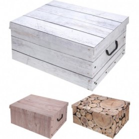 Comprar Caja Carton Decorado Maderas 37X30X16 Cm   Storage 31138 al Mejor Precio