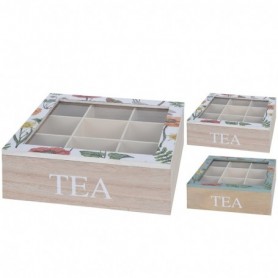 Comprar Caja Te Madera Decorado Flores  Importacion 24019 al Mejor Precio