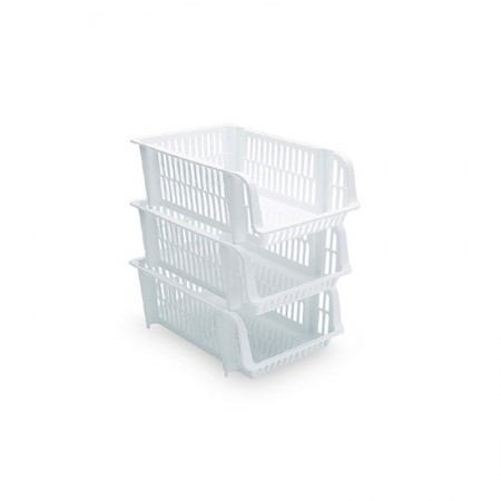 Comprar Cajon Apilable 38X28X15 Cm Blanco  Plasticforte 35096 al Mejor Precio