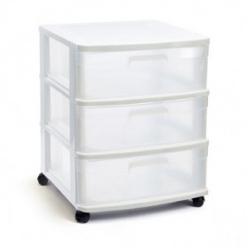 Comprar Cajonera Sena 3 Cajones Ruedas Blanca  Plasticforte 35275 al Mejor Precio