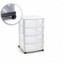 Comprar Cajonera Sena 4 Cajones Con Ruedas Blanca  Plasticforte 35170 al Mejor Precio