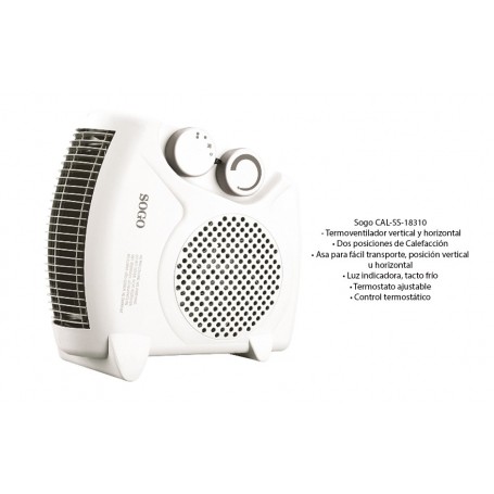 Comprar Calefactor Horizontal/Vertical 2000W 18310  Sogo 140613 al Mejor Precio