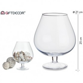 Comprar Centro Mesa Copa Coñac Vidrio 21X25 Cm  Giftdecor 20451 al Mejor Precio