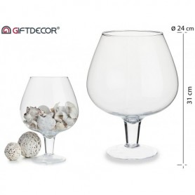 Comprar Centro Mesa Copa Coñac Vidrio 24X31 Cm  Giftdecor 20453 al Mejor Precio